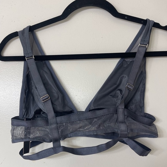 VS Very Sexy Sheer Shiny Strappy Gray Bralette - Picture 3 of 3